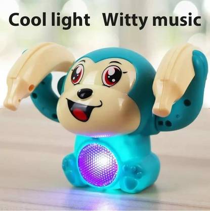 Lakshita Rotation Dancing & Spinning Rolling Monkey with Light & Sound Toy for Kids