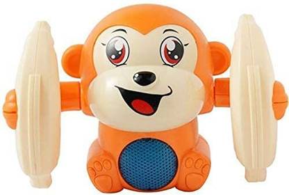 Kavish Enterprise DANCING AND SPINNING ROLLING MONKEY TOY VOICE CONTROL BANANA WITH MUSIC