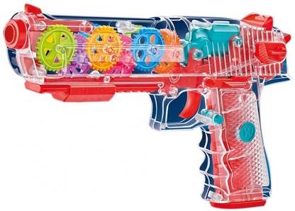 NIJEK STORE Transparent Glow Gun with lights Concept Gun with Moving Gears for Boys Kids Ninja Gears