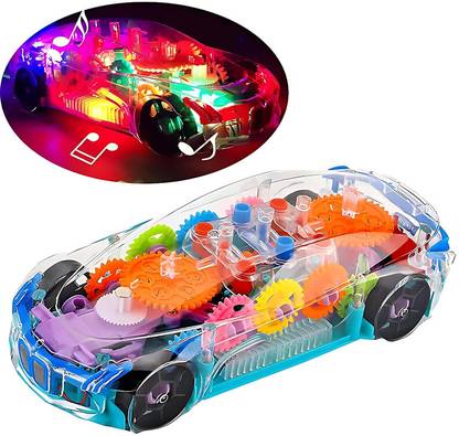 HappyBive Transparent Automatic 360 Degree Rotating Gear Concept Car with Light & Sound99