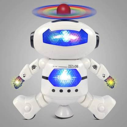 TRICKS TOY Dancing Robots for Kids with 3D Lights Sound Musical 360° Body Spinning
