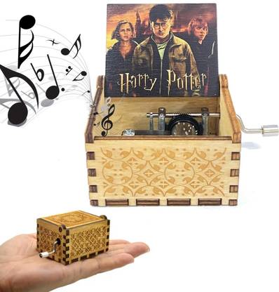 Mubco Harry Potter Music Box Hedwig's Theme Laser Engraved Hand Cranked Musical Box Music Box