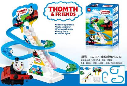 Dherik Tradworld THOMAS TRAIN Slide Toy Set | Stair Climbing THOMAS TRAIN Race Track Set for Kids