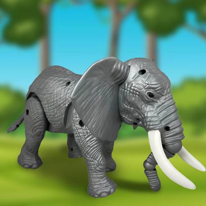 Toy DEKHO Walking Elephant Toy Hathi Figure with Realistic Sound Big in Size Animal