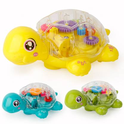 FIDDLERZ Moving Gear Turtle Toy Musical & Bump N go toys for Kids (Pack of 1) Multicolor