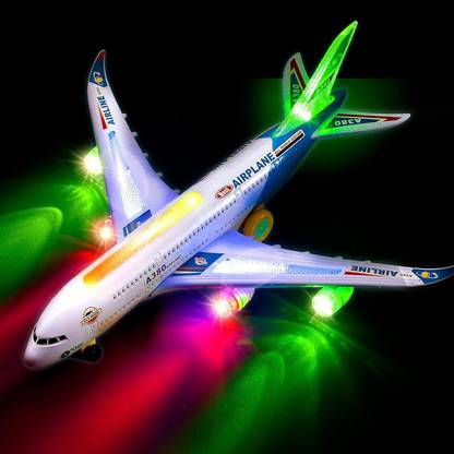 Toyvala Musical AeroPlane Airbus Bump & Go Action Toy with Sound & Light-34