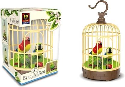 KITTY FLEX Kids Singing Moving Chirping Beautiful Electronic Bird Pet Toy in Cage