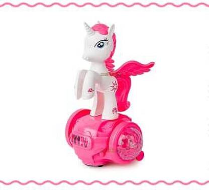 ShoptoAll Musical Unicorn Toy, 360 Degree Rotating Unicorn with 5D Light & Music Sound Toy