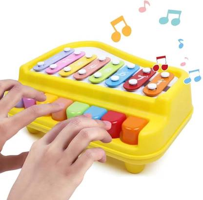 M-Alive 8 Key Piano Organ and Xylophone with 2 Mallets And 6pcs of Music Sheets Musical instrument Toy for Kids Ages 3+ Years