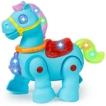 Zest4u Cute Musical Pony Horse Toy With Walk light and Music Single Pc