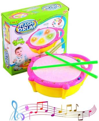 ADM Battery Operated 3D Flash Drums Toys for Kids with Lights & Musical