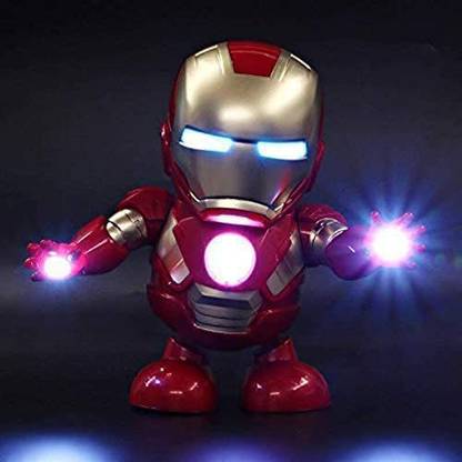 KAWASONY Dancing Iron Man Dance Hero Toys Dancing Robot with Light Music