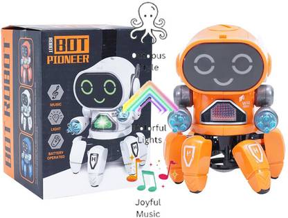 Toyvala Bot Robot Octopus Style, Colorful Lights, Music-All Direction Movement Toy-94