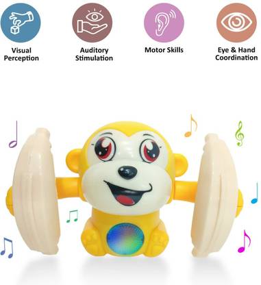 GoBaby Rolling Banana Monkey Toys with Voice/Touch Sensor ON Dancing Monkey Toy for Kid