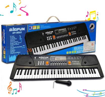 Just97 61 Keys Musical Keyboard Piano with Mic for Kids Analog Portable Keyboard K19