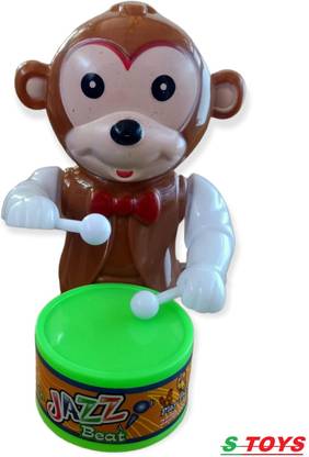 DR Brand Drummer Key-Operated Monkey Toy for Baby with Drumming and Dancing Action Toy