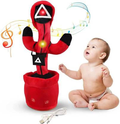 Kp Enterprise Dancing Cactus Toy, Talking Repeat Singing Cactus Toy (Red)