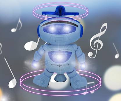पोम्पी Electronic Walking Dancing Toy Robot with 3D Flash Lights 360 Degree Rotation