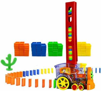 RVM Toys 60 Pcs Electric Dominos Train Toy Set Plastic Domino Blocks Maker Toys for Kids