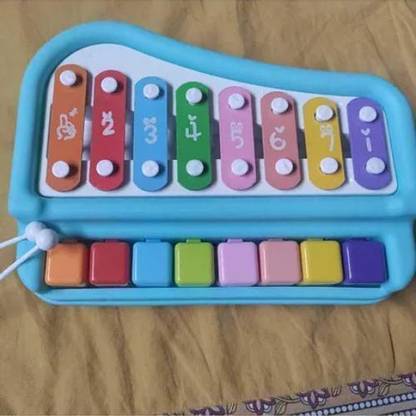 Masoom 2 in 1 Piano and Xylophone Toy with 8 Colorful Keys for Toddlers and Kids MT 10