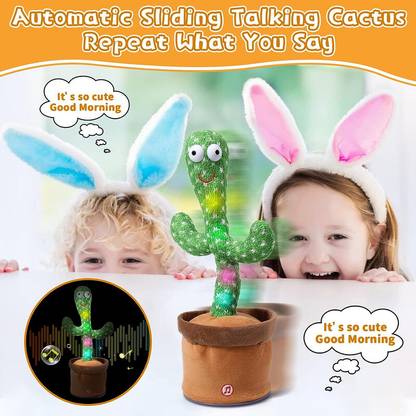 Toyvala Dancing Talking Cactus Plush Toy, Wriggle, Singing, Repeats What You Say-866