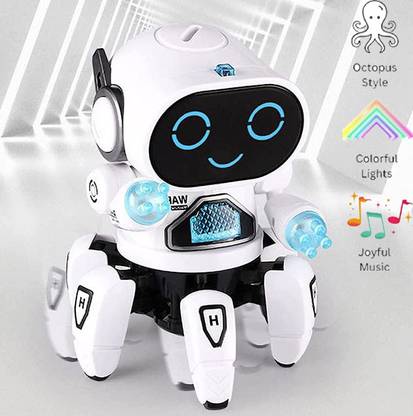 SALEOFF Bot Robot Octopus Style, Colorful Lights, Music-All Direction Movement Toy-110