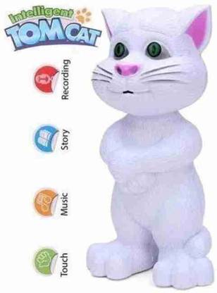 UNISAFE COLLECTION Tom Cat Intelligent Touch Musical Recording Talking cat Toy for Kids (White)