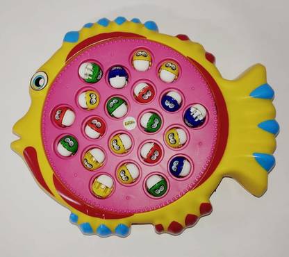 fundle Fishing Game Toy Set with Single-Layer Rotating Board | Now with music