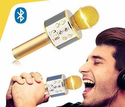 KHALSA MUSICAL Bluetooth Speaker Audio Recording Karaoke Mike for All Android WS858
