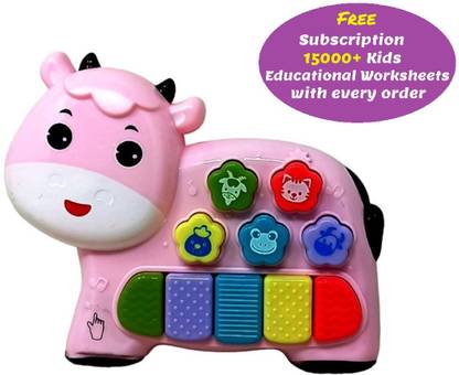 Kidsaholic Cute Dog Piano Funny Animal Sound, Musical & Light and Multiple Mode Toy