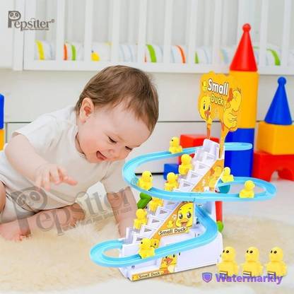 Pepstter Toy Set Duck Roller Coaster with Flashing Lights & Music (Multicolor)