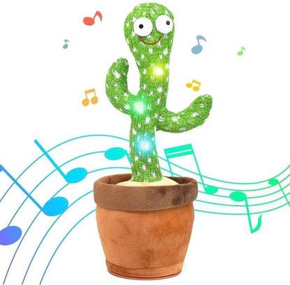 AS TRADERS Mimicry Toy Cactus with Lights and Music - Repeat and Record Musical Toy