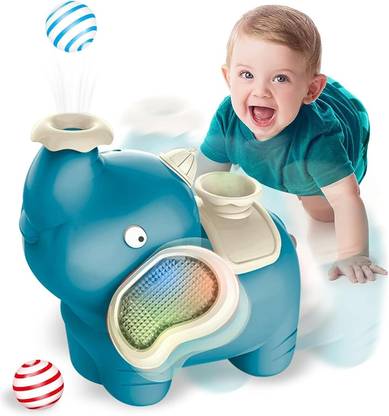 KIDOLOGY Elephant Toy Electric Floating Ball with Music & Light, Baby Crawling Toys