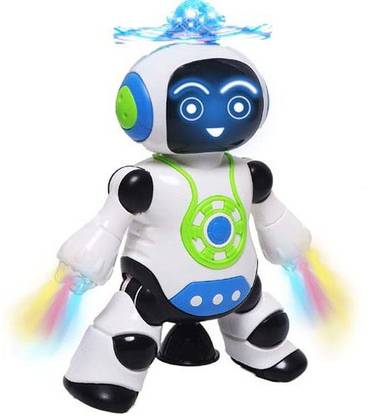 Toyvala Dancing Robot With Music, 3D Flashing Lights,360° Rotation Toy Robot For Kids-R