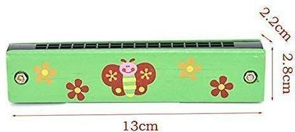 CRAFTS CARTS Wooden Harmonica Colorful Kids Musical Instruments Toys