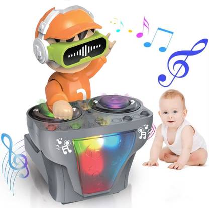 KOBBET Musical Dj Rock Robot Boy Toy For Kids Lights & sound Toys Battery Operated Toys