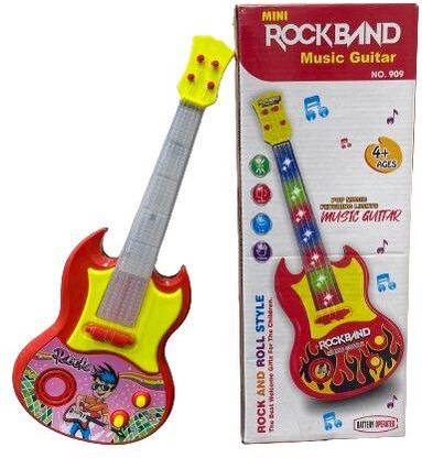 MM AGRAWAL Rock and Roll Guitar with Fun Flashing Light & Musical Guitar for Kids - Small