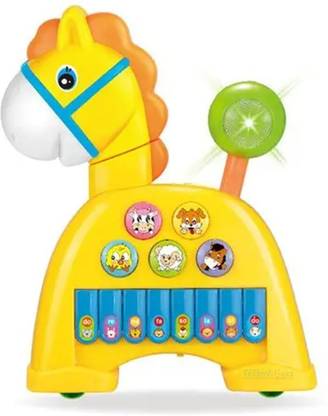 AKTOM 8 Keys 4 Modes Music Melody Animal Face Piano Toy (horse)