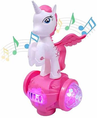 रिधिमानी Dancing Unicorn with Music & Lights, Rotating Lighting Musical Dancing Horse Toy