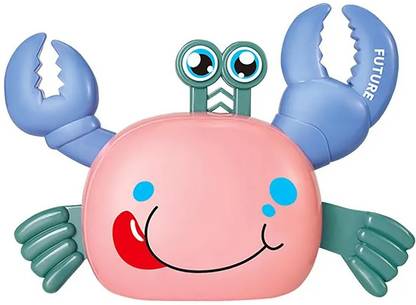 WISHKEY Battery Operated Musical Crawling, Walking, Moving Crab Toy with Lights for Kids