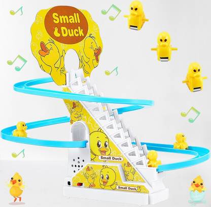 KAVANA 3 Duck Slide Toy Funny Stair-Climbing Ducklings Cartoon Race with Lights & Music