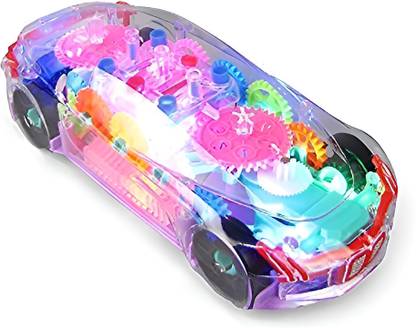 Toy DEKHO Creations Concept Musical Transports Bus Toy| Rotation, Gear Transparent Bus Toy