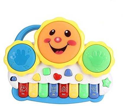 Kidzoy Drum Keyboard Musical Toys With Flashing Lights