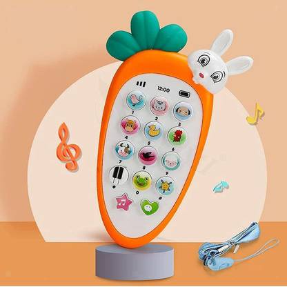 Toys R Us Universe of Imagination Radish Style Cute Rabbit Face Cell Phone Musical Toy for Kids