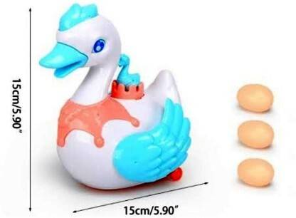 Tenmar Battery Operated Bump and Go Walking Swan Eggs Laying Swan Cygnet Toy