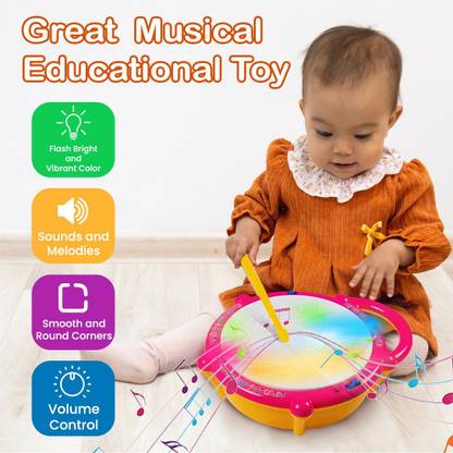 VIXON 3D Flash Drum Toy with Flash Light