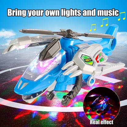 Kiddie Castle Dinosaur Helicopter With Light & Music & Bump n Go Action