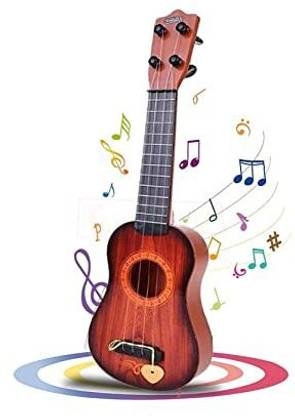 Anushka Toys Small 4 Strings wooden finish Plastic guitar for kids