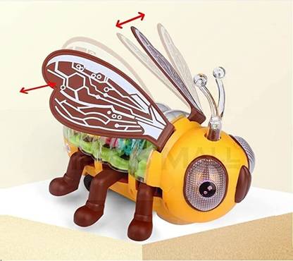 D Plus Musical Bee 3D Toy for Kids with Lights and Sound Music 360 Degree Auto Rotation