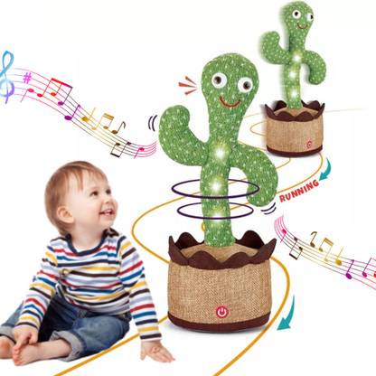 Shuttle Running Walking Dancing Cactus Toy Sing Along Recording for Kids Educational Fun